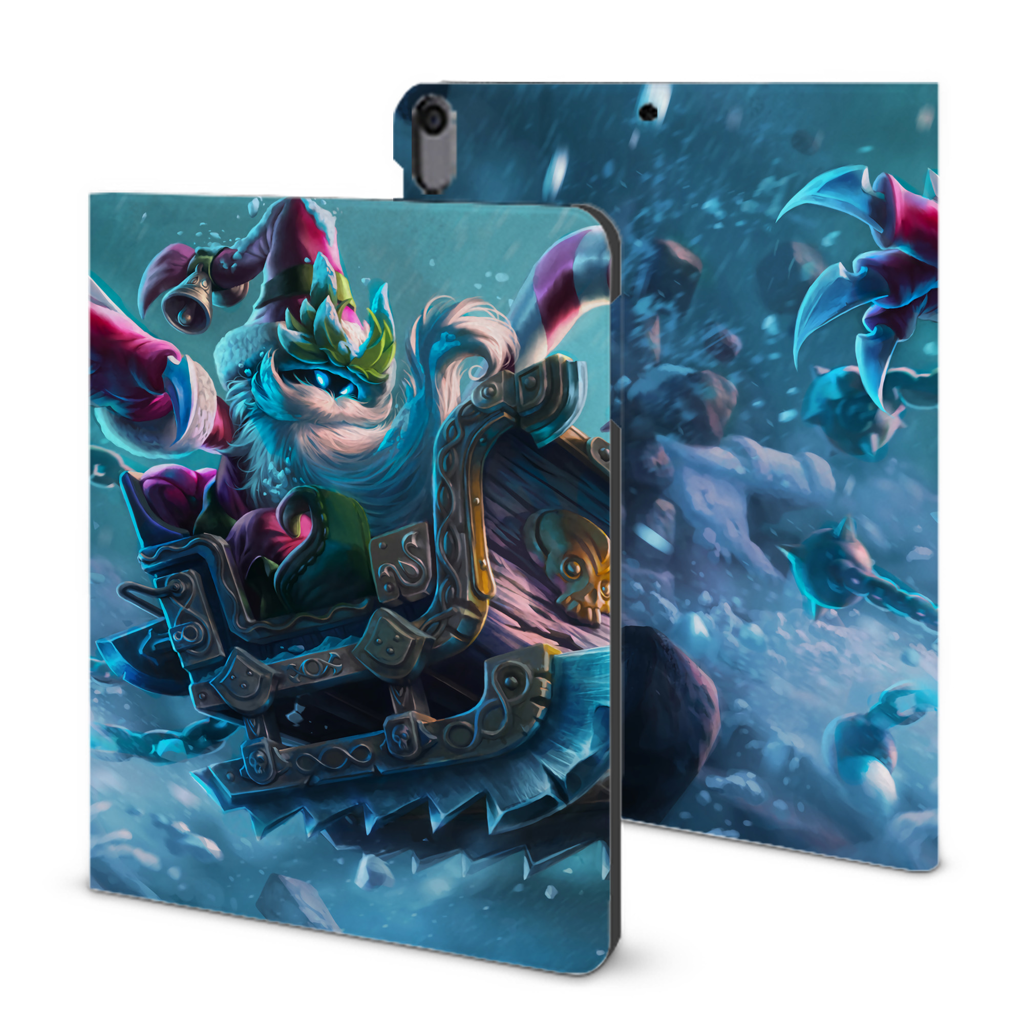 （画像用） リーグ・オブ・レジェンド League of Legends LOL IPad ケース ブック型 PUレザー TPU 耐衝撃 軽量 薄型 ペン収納なし 全面保護 IPad 各モデル対応